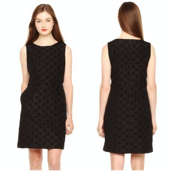 Joe Fresh Dresses & Skirts - JOE FRESH Dress 4 Black Sleeveless Polka Dot Dress Velvet Sheath